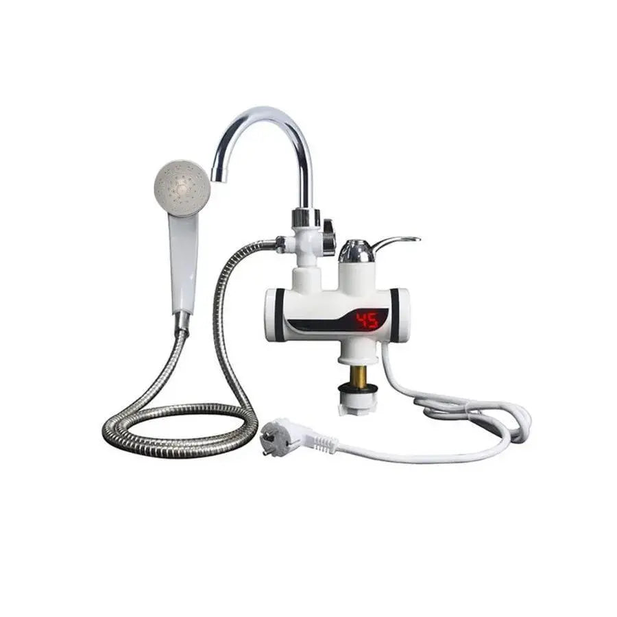 Natychmiastowy elektryczny kran z gorącą wodą, wyświetlacz LCD, biały, LZ010LY