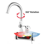 Natychmiastowy elektryczny kran z gorącą wodą, wyświetlacz LCD, biały, LZ010LY