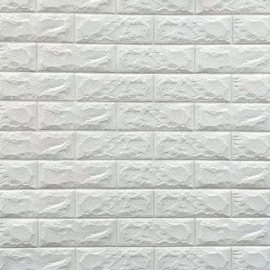 Zestaw 10x3D samoprzylepnych tapet Białe Cegły z miękkiej pianki, 70cm x 77cm x 2 mm