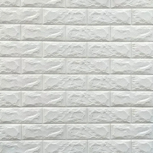 Zestaw 10 samoprzylepnych tapet 3D Białe klocki z miękkiej pianki, 70 cm x 77 cm x 2 mm Tapeta 3D Domyślny tytuł Alessandro Design
