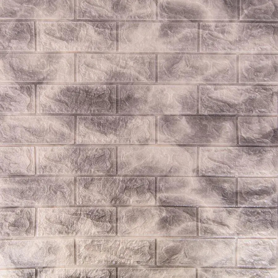 Zestaw 10x3D samoprzylepnych tapet w kształcie cegieł Szara miękka pianka, 77cm x 70cm x 6mm