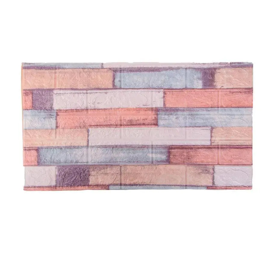 Zestaw 10x 3D samoprzylepnej tapety Wielokolorowe cegły z miękkiej pianki, 77cm x 70cm x 6mm