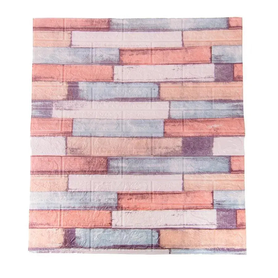 Zestaw 10x 3D samoprzylepnej tapety Wielokolorowe cegły z miękkiej pianki, 77cm x 70cm x 6mm