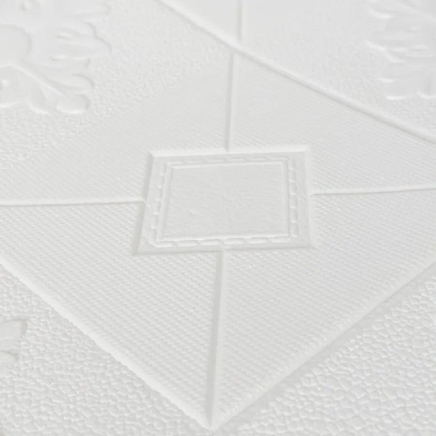 Zestaw 10x 3D samoprzylepna miękka tapeta piankowa, 70cmx70cmx2mm, biała
