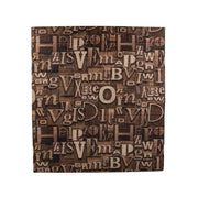 Zestaw 10 samoprzylepnych tapet 3D z miękkiej pianki w kolorze brązowym, 80 cm x 70 cm x 6 mm, wzór jasnobrązowych liter