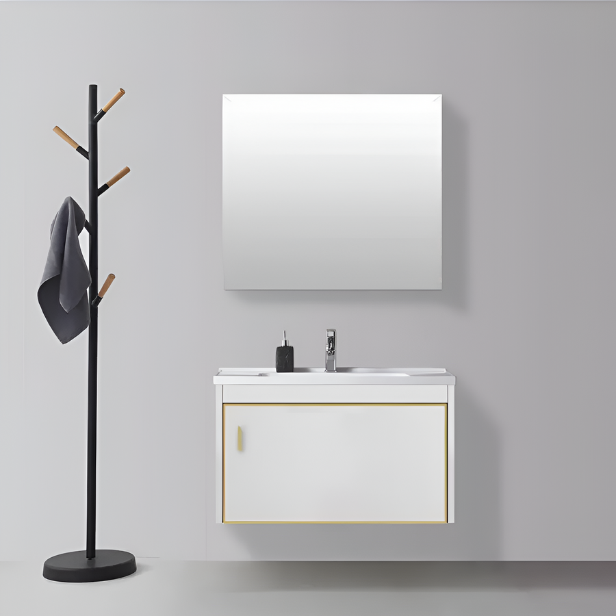 Zestaw mebli łazienkowych, biały, PVC, T356/40