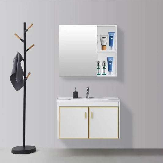 Zestaw mebli łazienkowych, biały, PVC, T356/60