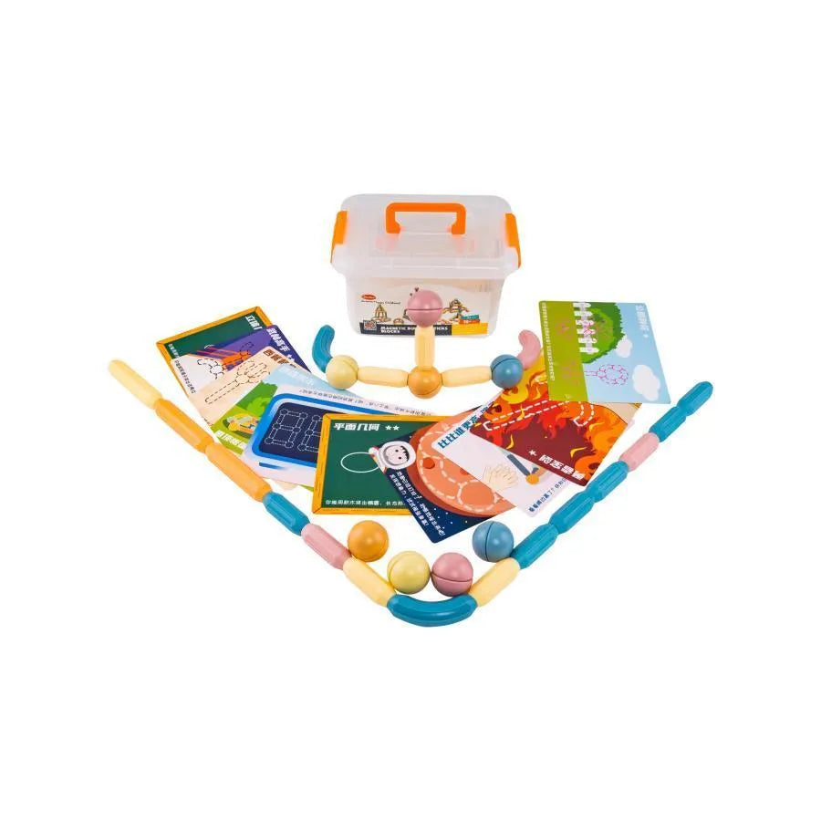 Zestaw puzzli Geometryczne kształty z magnesami, 30 elementów, plastik i magnesy