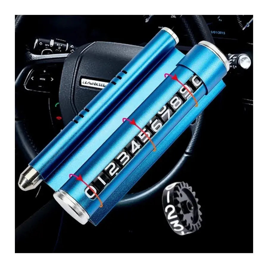 Uchwyt samochodowy do wyświetlania numeru telefonu, niebieski