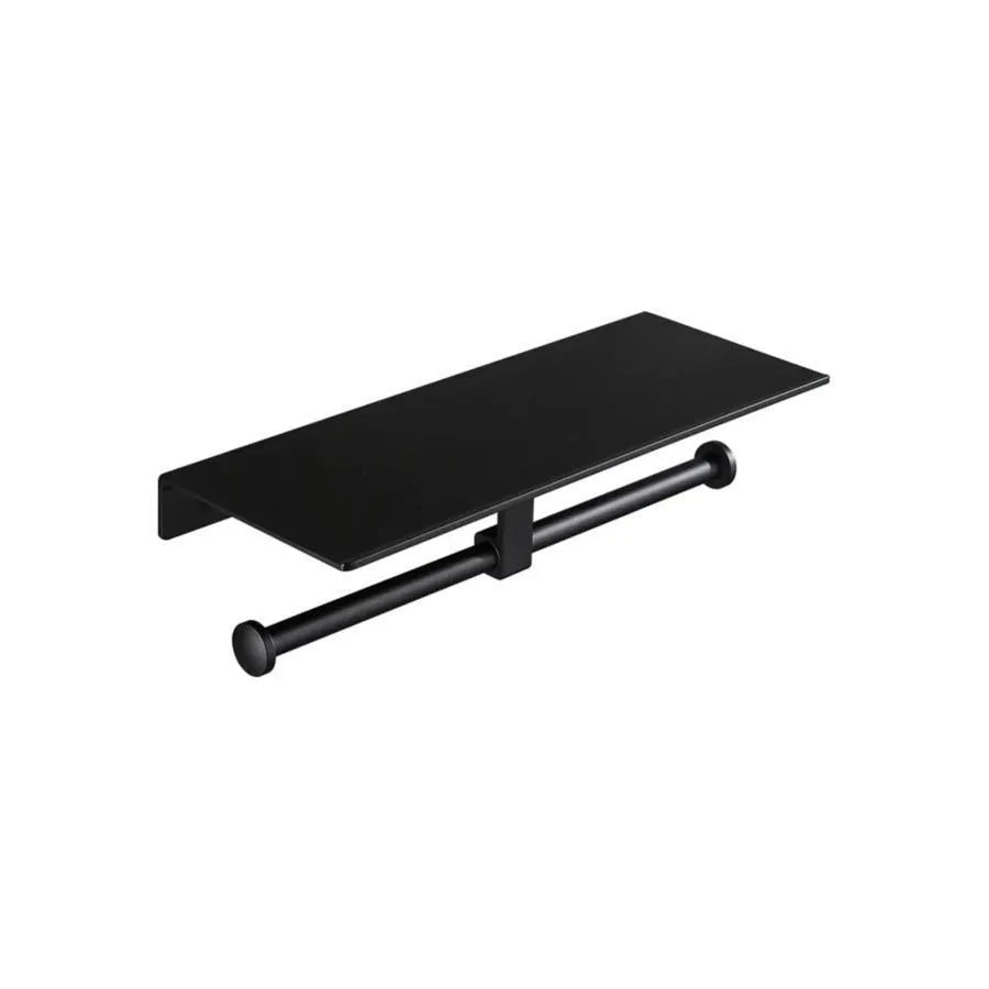 Uchwyt na papier toaletowy z uchwytem na telefon/perfumy czarny GJ602