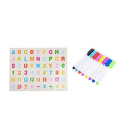 Montessori Wielofunkcyjna Edukacyjna Tablica Magnetyczna z Zamkami, 8 Markerów, Drewno i Plastik