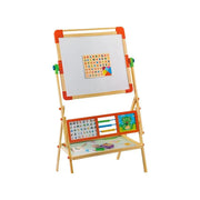 Wielofunkcyjna edukacyjna magnetyczna tablica szkolna, 12 kolorowych kred, drewno i plastik