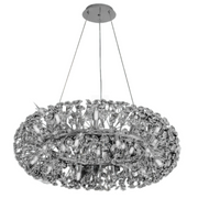 Żyrandol kryształowy SEGOVIA Magno 5x E14, średnica 60 cm, lśniące srebro, regulowana wysokość