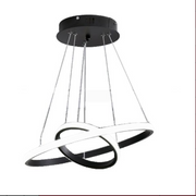 Lustra LED suspendata RICCI 25W, 2 Cercuri, lumina Rece/Calda/Neutra, Negru, Inaltime Reglabila
