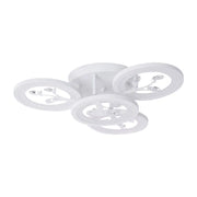 Żyrandol LED z pilotem i kryształem DAISY 49W, 4 elementy, światło zimne/ciepłe/neutralne, ściemnialny, biały