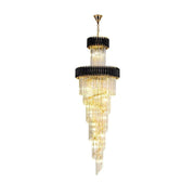 Żyrandol kryształowy VERSAILLES Ascendere 27xE14, średnica 60 cm, błyszczące złoto i czerń, regulowana wysokość