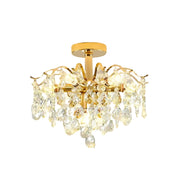 Candelabru Cristal Fiamma, 6x E14, Diametru 45cm, Auriu