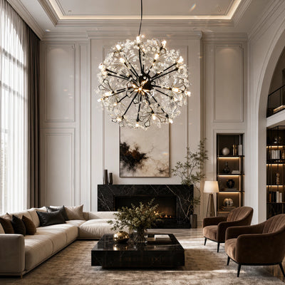 Żyrandol kryształowy PETERHOF Elegance, Ø50cm, 18x G4, średnica 49cm, czarny