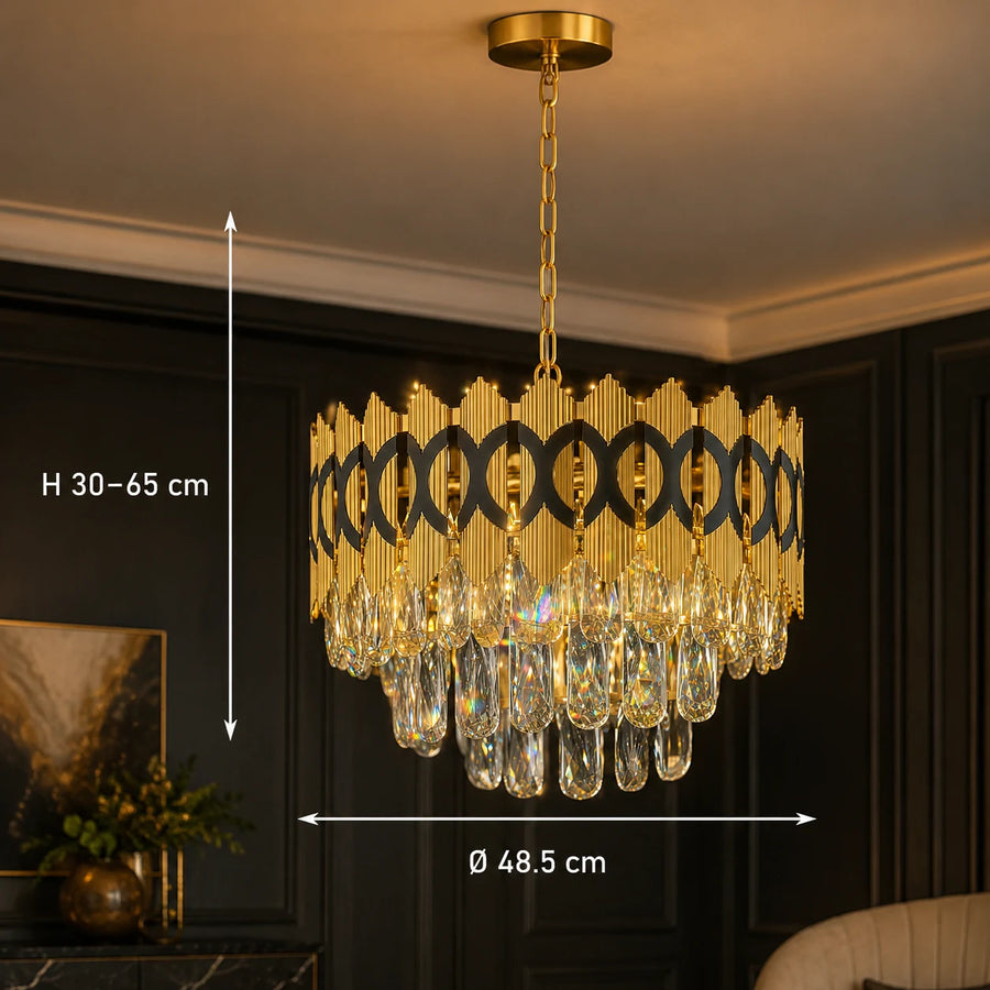 Żyrandol kryształowy PIERREFONDS Elegance 8x E14, średnica 48,5cm, błyszczące złoto, regulowana wysokość - 01_CC8942-500.png