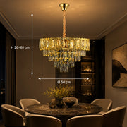 Żyrandol kryształowy BELVEDERE Elegance 8xE14, średnica 50cm, błyszczące złoto, regulowana wysokość - 01_CC912-500GD.png