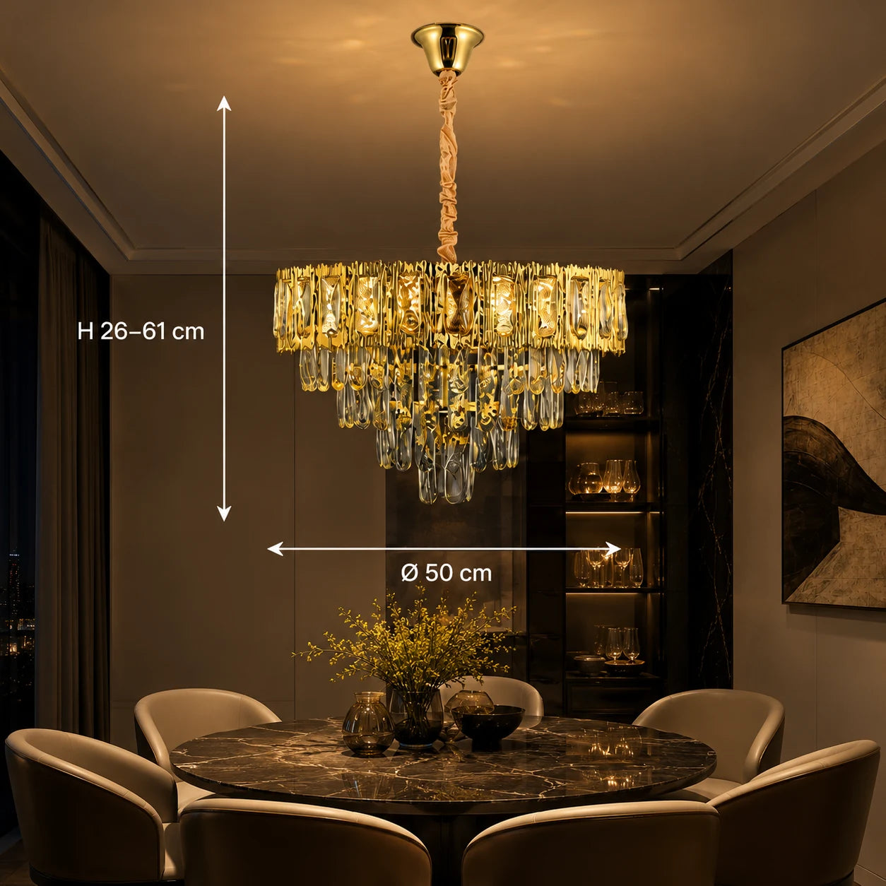Żyrandol kryształowy BELVEDERE Elegance 8xE14, średnica 50cm, błyszczące złoto, regulowana wysokość - 01_CC912-500GD.png
