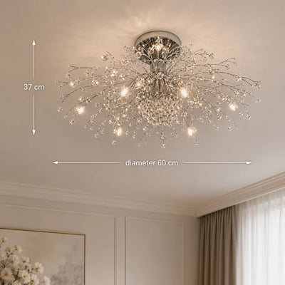 Żyrandol kryształowy RONDO Vivace, 6x G9, średnica 50 cm, błyszczące srebro