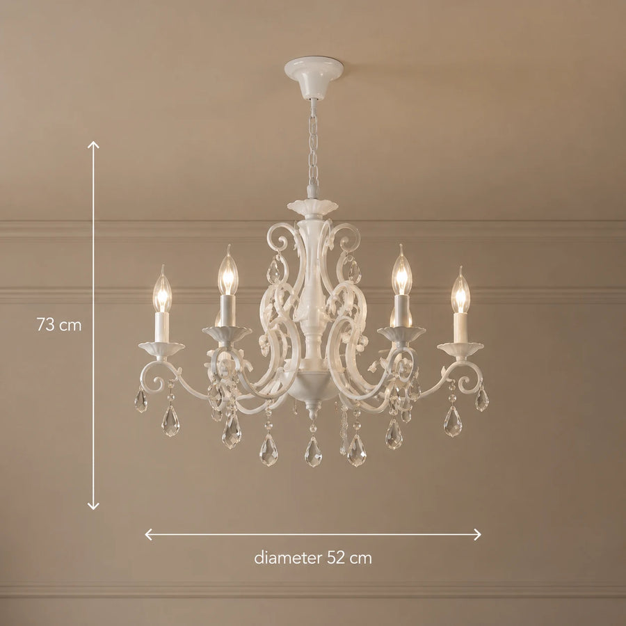 Candelabru DELLI SANTI 6xE14, Diametru 52cm, Alb, Inaltime Reglabila - 01_LC130-6WH.png