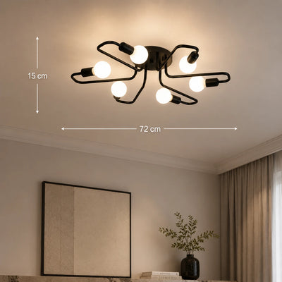 MODERNIST Hexa 6 Żyrandol, 6x E27, Czarny, Nowoczesny Design