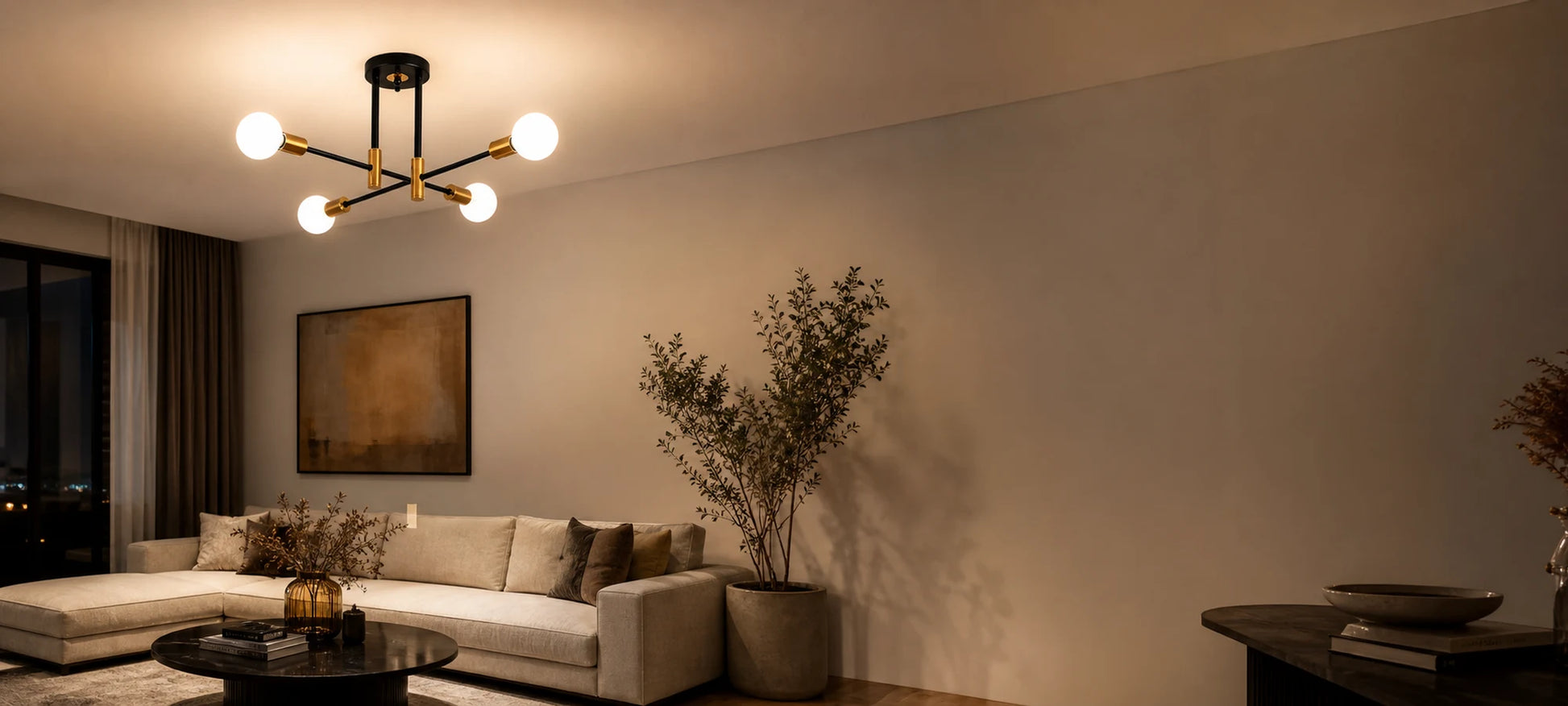 Żyrandol modernistyczny Gentile, 4x E27, czarno-złoty, nowoczesny design - 01_LC362-4BKGD.png