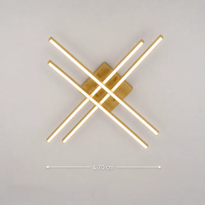 Żyrandol LED z Pilotem LINEX, 53W, Światło 3000K/4000K/6000K, Możliwość Przyciemniania, Złoty