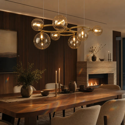 Lustra VENERE Luce, 3 Cercuri, 7xG9, Auriu, Metal, Inaltime Reglabila