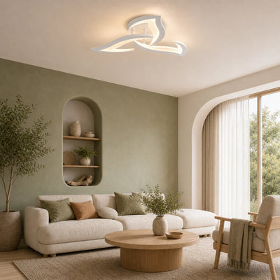 Żyrandol LED z pilotem LOTUS 32W, 3 płatki, światło zimne/ciepłe/neutralne, możliwość przyciemniania, biały