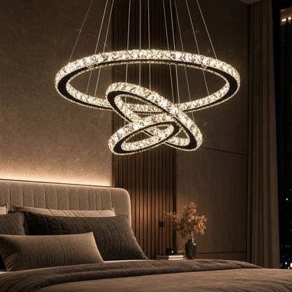 Zawieszany żyrandol LED z pilotem i kryształem PRISM LUMINIS 79W, 3 koła, światło zimne/ciepłe/neutralne, możliwość przyciemniania, chrom, regulowana wysokość - 03_LT029.png