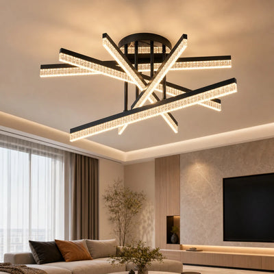 Żyrandol LED z pilotem LT179/5BK, 68W, 5 elementów, światło zimne/ciepłe/neutralne, możliwość przyciemniania, czarny