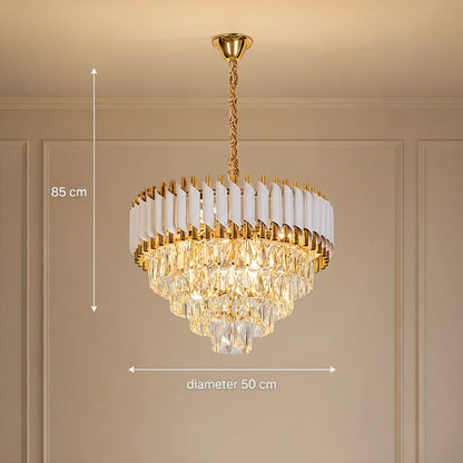 Żyrandol kryształowy VERSAILLES Elegance 8x E14, średnica 50cm, błyszczące złoto i biel, regulowana wysokość - 06_CC900-500WH.png