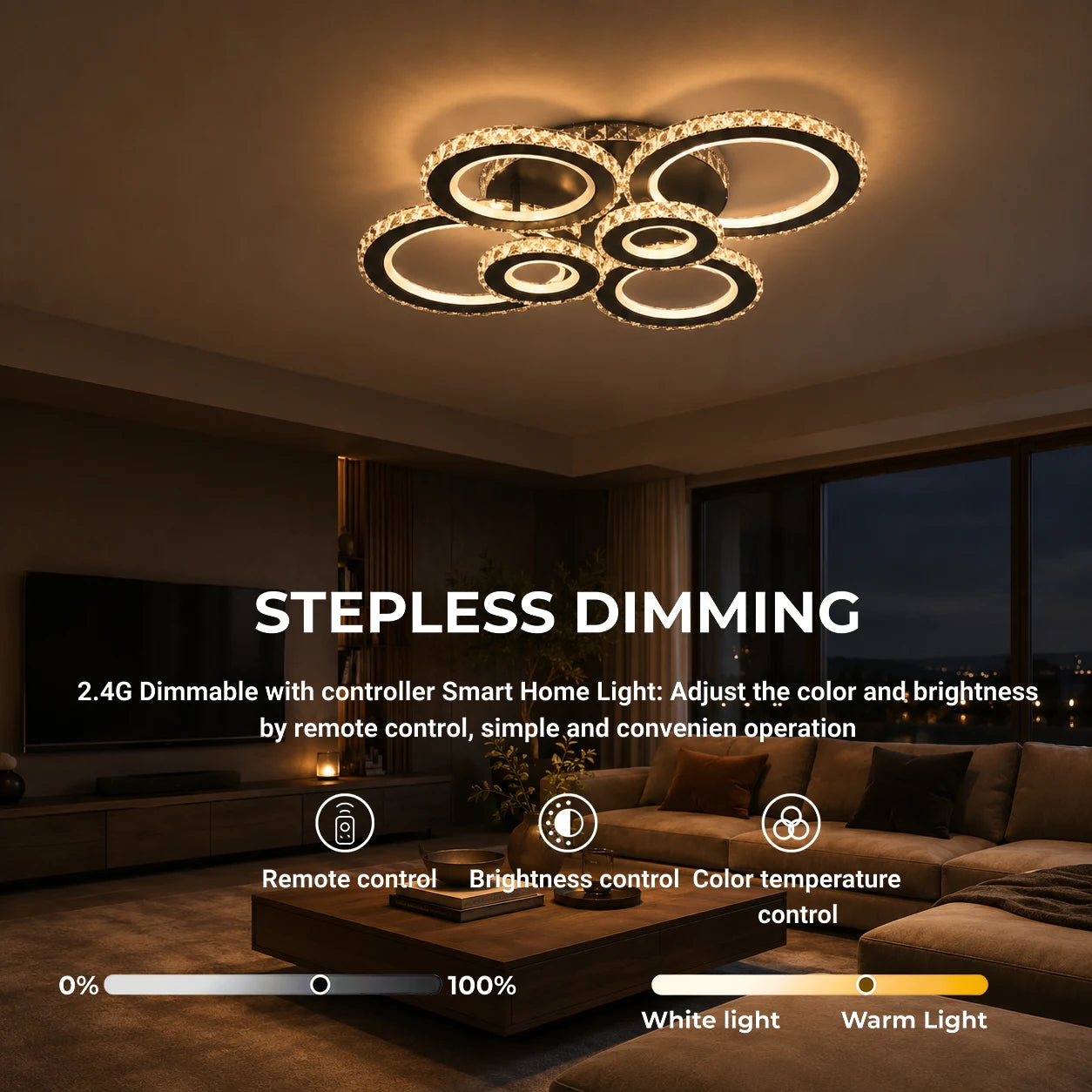 Żyrandol LED z pilotem i kryształem NOVA ROTONDA RGB 145W, 6 kółek, światło zimne/ciepłe/neutralne, możliwość przyciemniania, czarny - 06_LT073-6BK.png