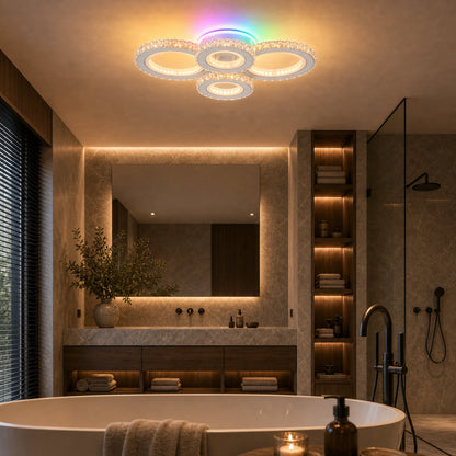 Żyrandol LED z pilotem i kryształem NOVA ROTONDA RGB 82W, 4 koła, światło zimne/ciepłe/neutralne, możliwość przyciemniania, biały - 08_LT073-4WH.png