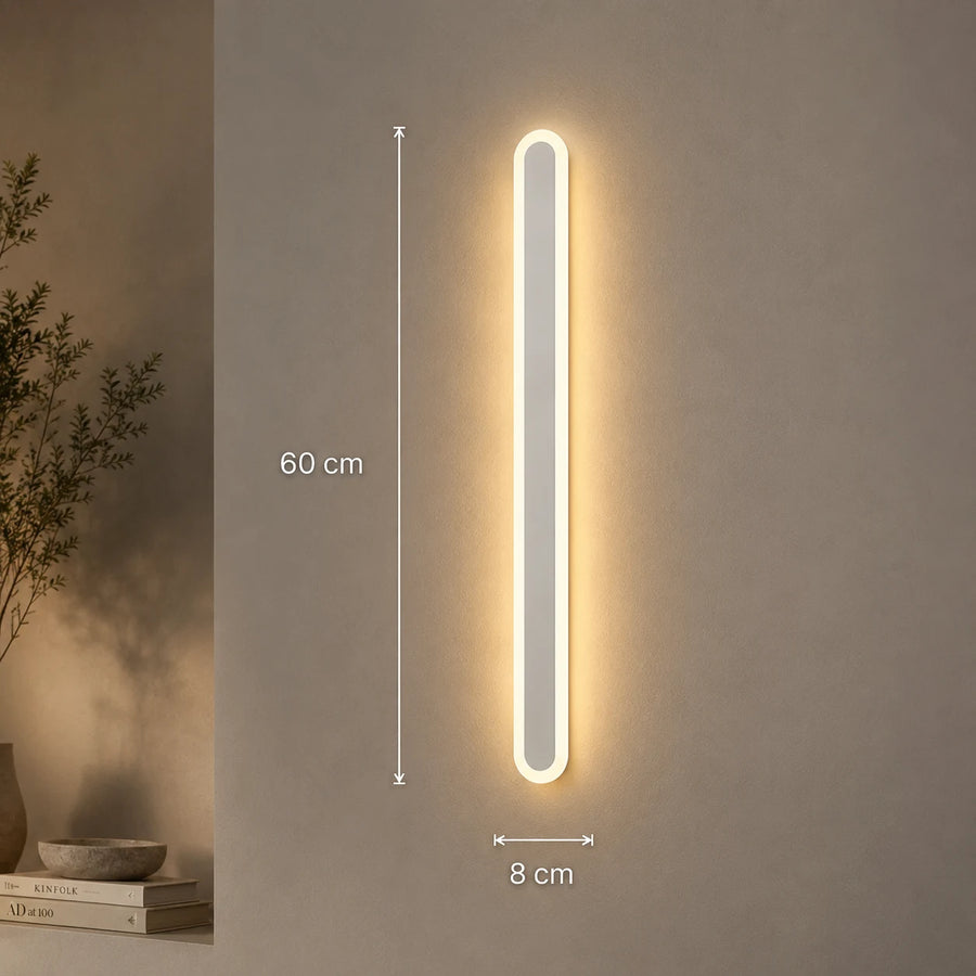 SUHA Zewnętrzny kinkiet LED, długość 60 cm, 8 W, IP65, metal, liniowy, biały - 09_AX201-600WH.png