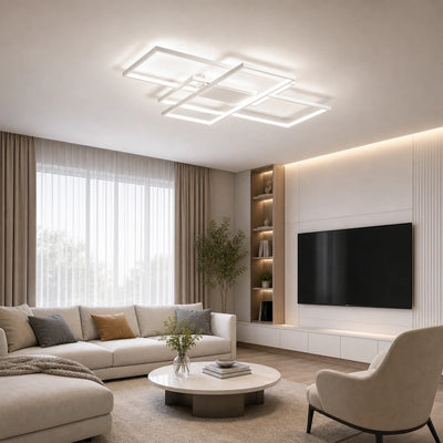 Żyrandol LED z pilotem LANDYN 78W, światło zimne/ciepłe/neutralne, możliwość przyciemniania, biały