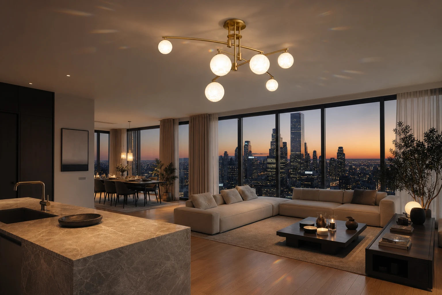 Żyrandol z okrągłym kloszem, kopuła PENTHOUSE, 6x G9, złoto, metal - 11_LC825GD.png