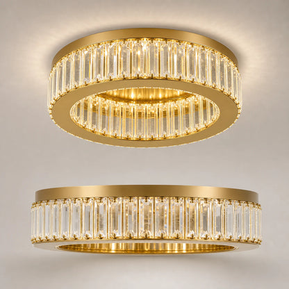 Żyrandol LED z pilotem i kryształem VERTUS 31W, 50cm, Okrąg, Światło Zimne/Ciepłe/Neutralne, Możliwość Przyciemniania, Złoty - 26_LLC150-500GD.png