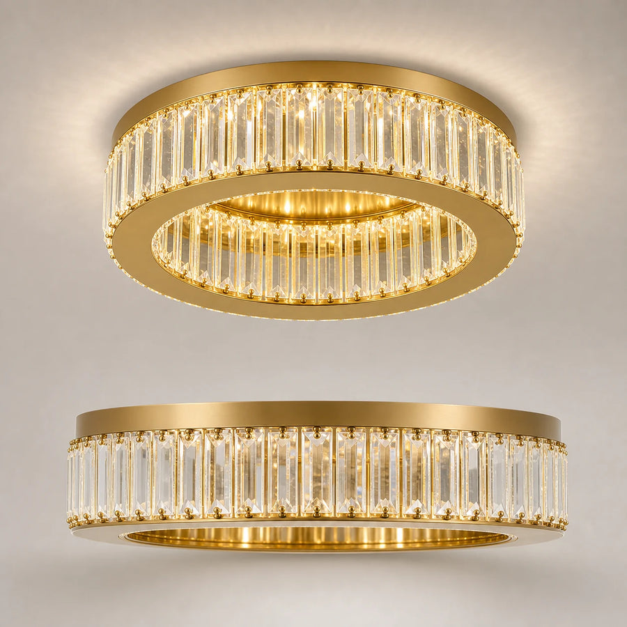 Żyrandol LED z pilotem i kryształem VERTUS 31W, 50cm, Okrąg, Światło Zimne/Ciepłe/Neutralne, Możliwość Przyciemniania, Złoty - 26_LLC150-500GD.png