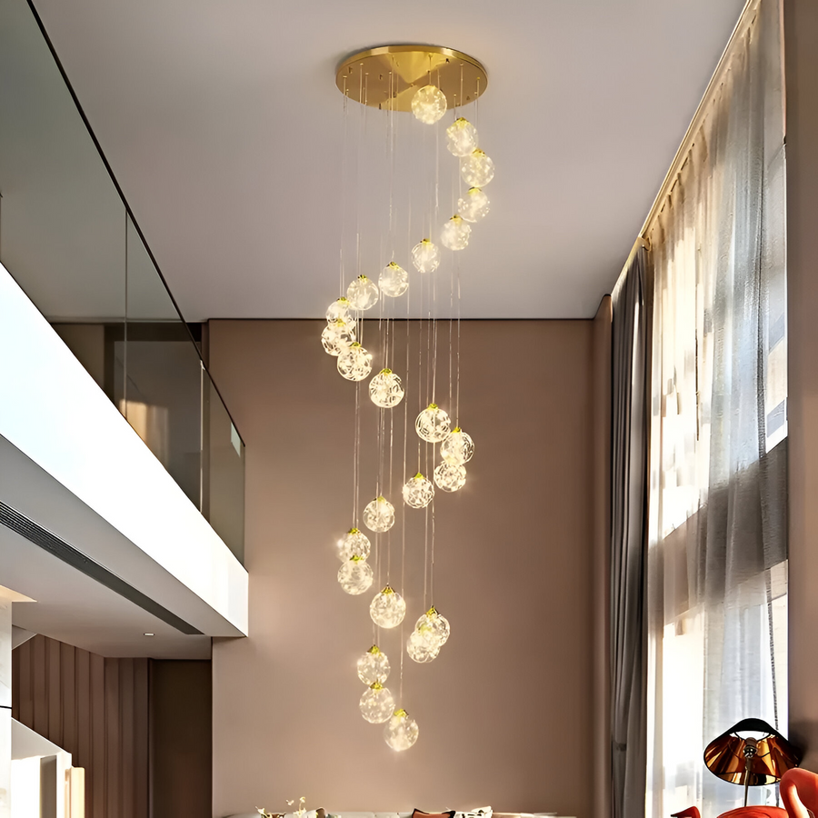 Żyrandol kryształowy LED KILKENNY Culmino, 144 W, światło neutralne, średnica 60 cm, kolor złoty
