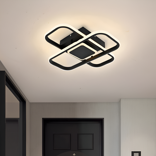Żyrandol LED z pilotem ANICA 52W, 2 elementy, światło zimne/ciepłe/neutralne, ściemnialny, czarny 