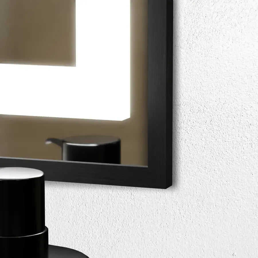 Prostokątne lustro LED 60x80cm Verite Majeste Noir Motion Glow Marcello Defog System Zegar i termometr Ściemnialny 