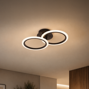 Lustra LED cu telecomanda BETTY 27W, 2 Cercuri, lumina Rece/Calda/Neutra, Dimabila, Negru Lustre LED cu Telecomanda Default Title Alessandro Design