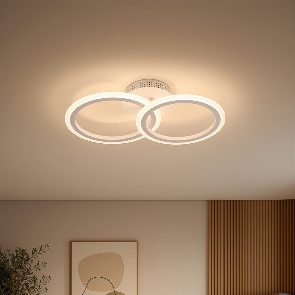 Lustra LED cu telecomanda BETTY 27W, 2 Cercuri, lumina Rece/Calda/Neutra, Dimabila, Alb Lustre LED cu Telecomanda Default Title Alessandro Design