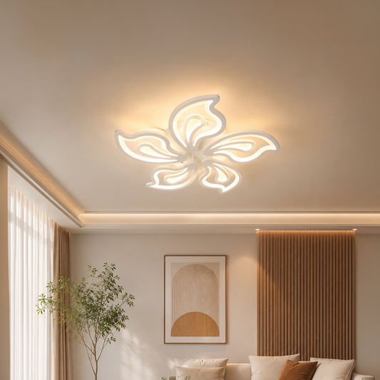 Żyrandol LED z pilotem LILY 86W, 5 elementów, światło zimne/ciepłe/neutralne, możliwość przyciemniania, biały