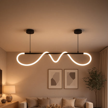 Żyrandol LED DIVINO z elastyczną rurką silikonową - 24W, regulowane światło, czarny mat