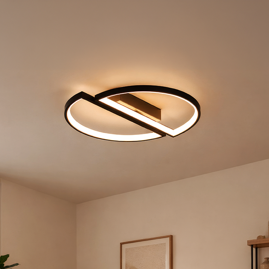 Żyrandol LED z pilotem VECTOR ARCUS 52W, 2 elementy, światło zimne/ciepłe/neutralne, możliwość przyciemniania, czarny